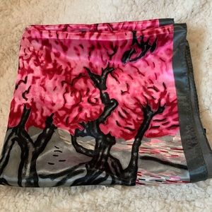 Brussels Gray & Pink Silk Scarf